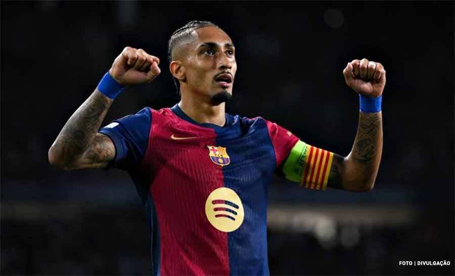 Raphinha pode igualar recorde de Cristiano Ronaldo na Champions, contra a Inter de Milão; saiba qual é